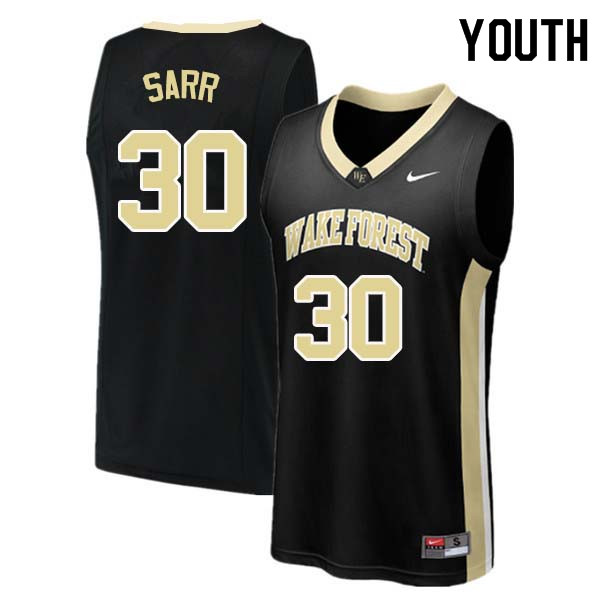 Youth #30 Olivier Sarr Wake Forest Demon Deacons College Basketball Jerseys Sale-Black